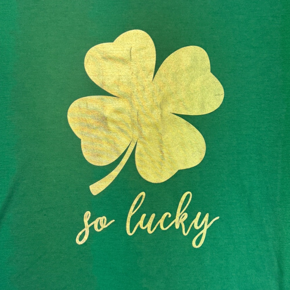 Way To Celebrate St. Patrick's Day Shirt Women's Large So‎ Lucky Green Tee